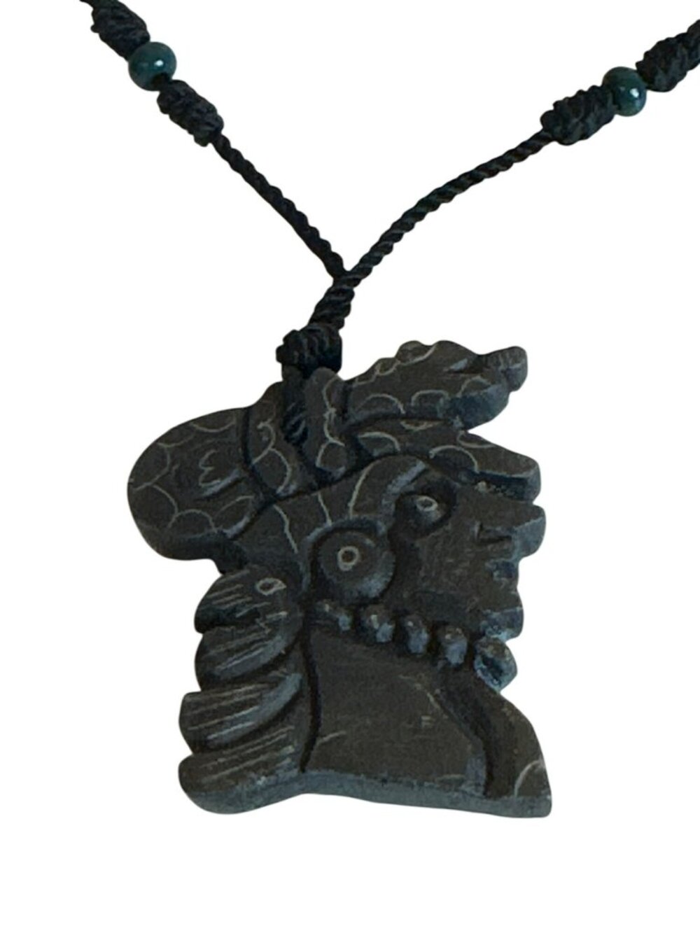 Handcrafted Ixchel Goddess Of Healing Pendant Necklace Adjustable Black Cord